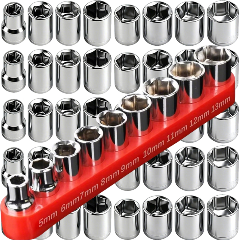 Power Tools Underwater - 45/9Pcs 1/4 Inch Drive 5-13mm Sockets