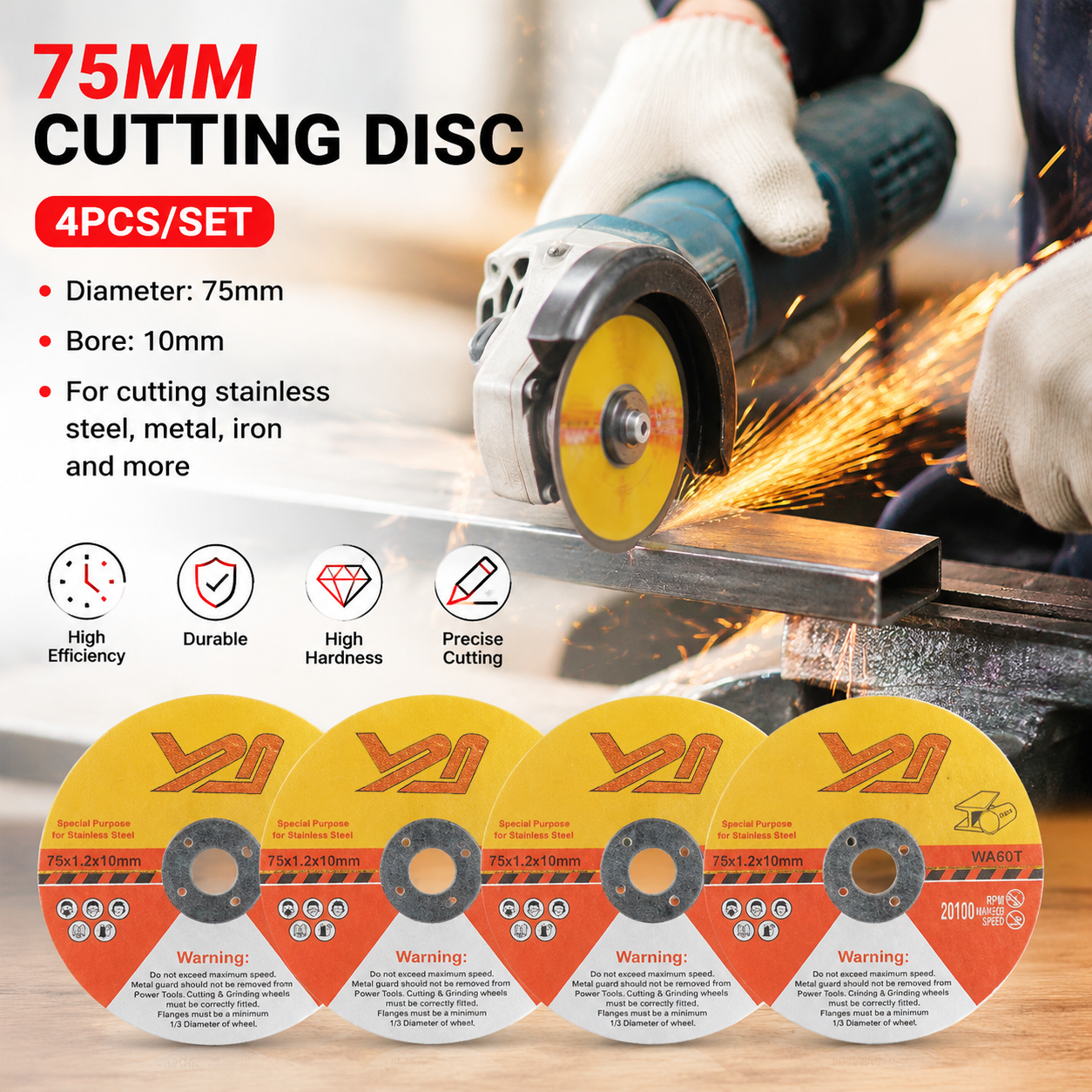 4PCS 75mm Cutting Disc,1.2mm C - Power Tools Jigsaw 评论和价格