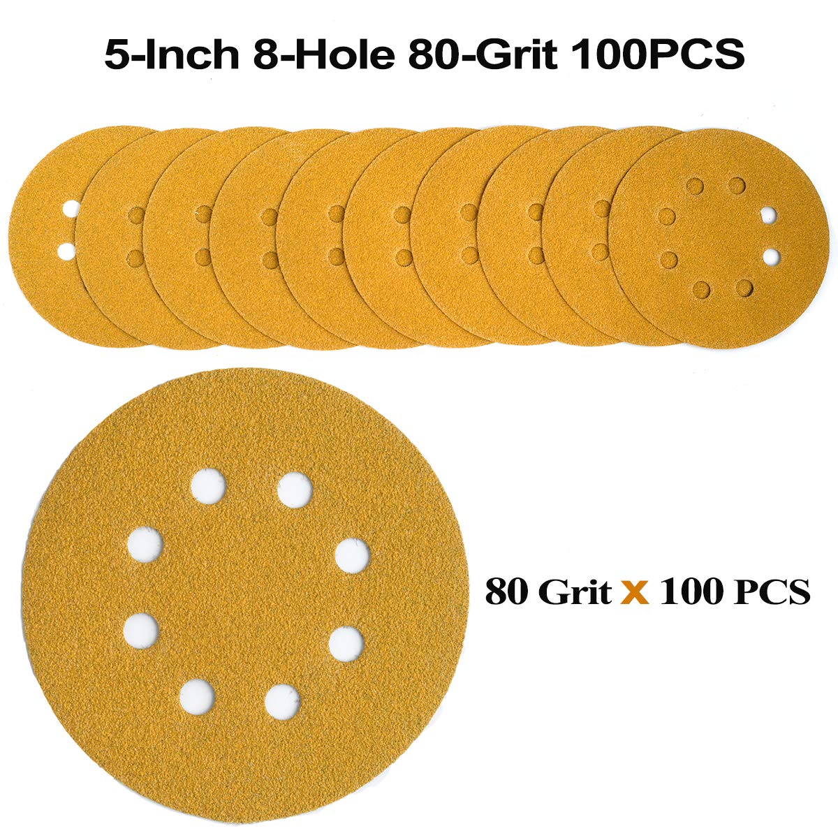 5 Inch 80 Grit Hook and Loop S - Random Orbital Sander 评论和价格