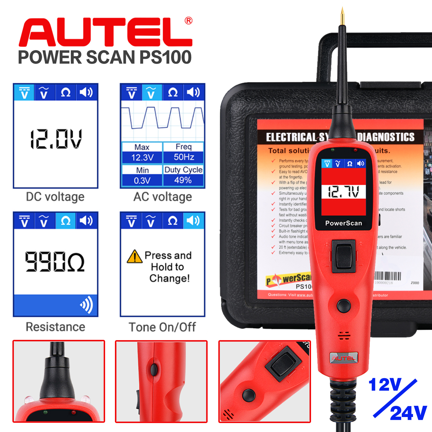 Autel PowerScan PS100 Car Elec - Power Tools In Automotive 评论和价格