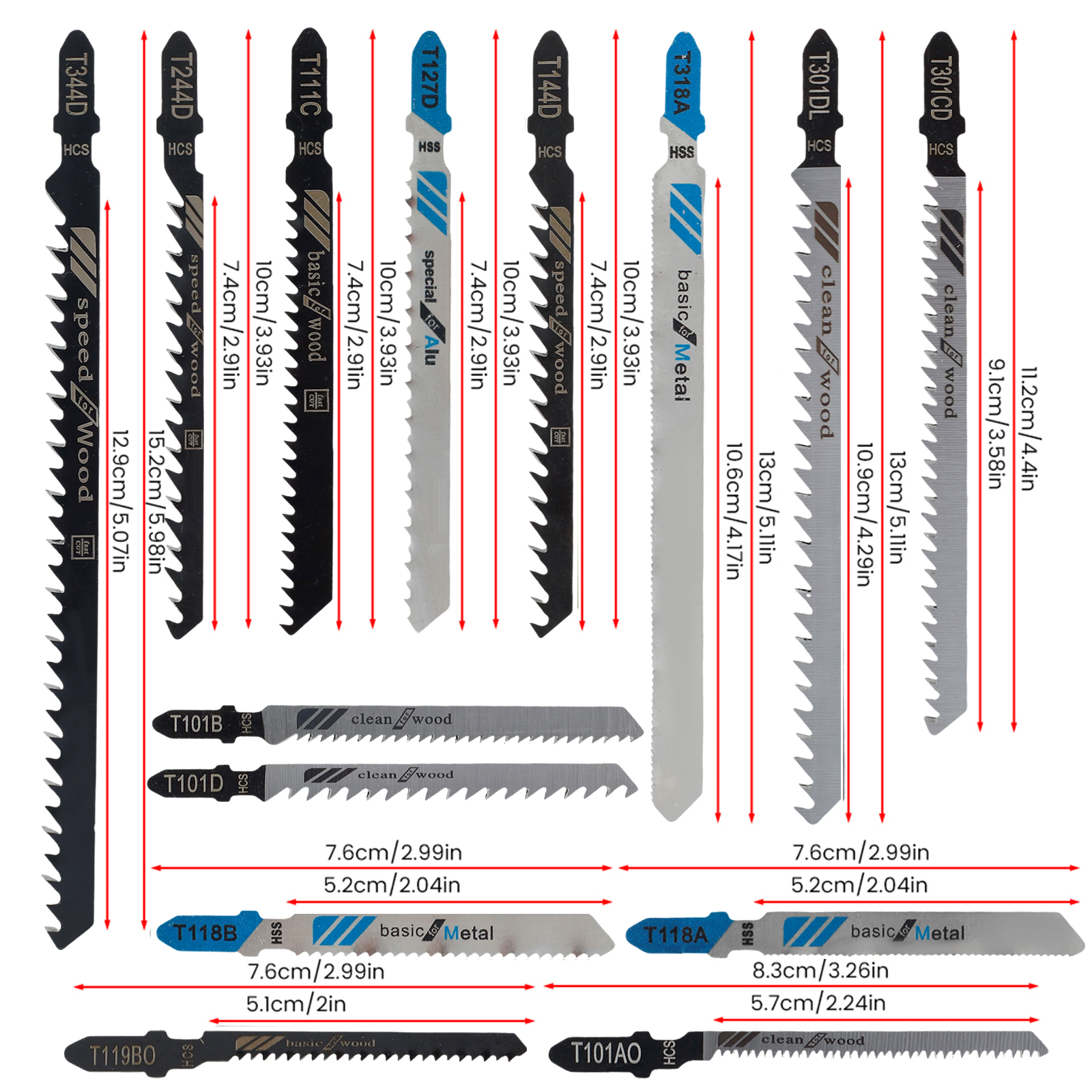 48 to 192Pcs Jig Saw Blade Set - Power Tools Jigsaw 评论和价格