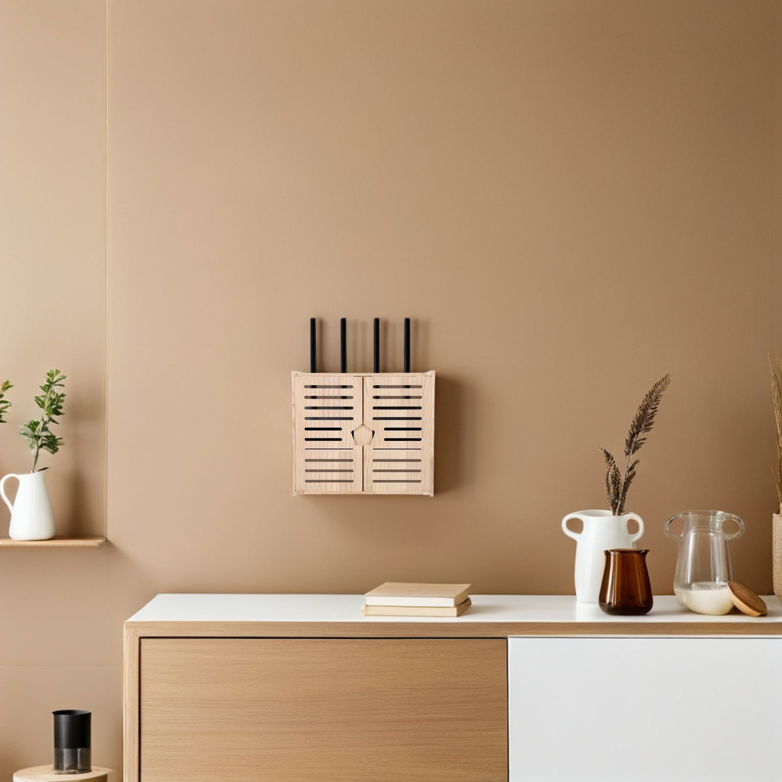 Wooden WiFi Router Storage Box - Power Tools Organizer 评论和价格
