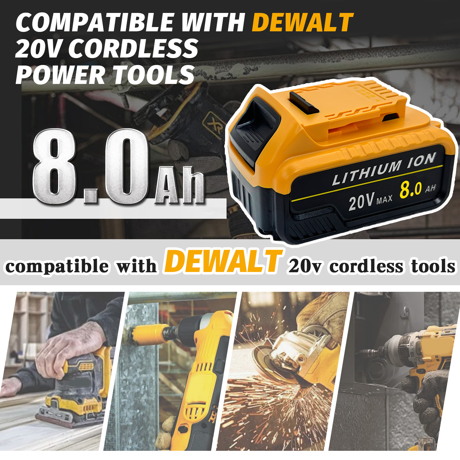 20V 8.0Ah Lithium-ion Replacem - Power Tools Used 评论和价格
