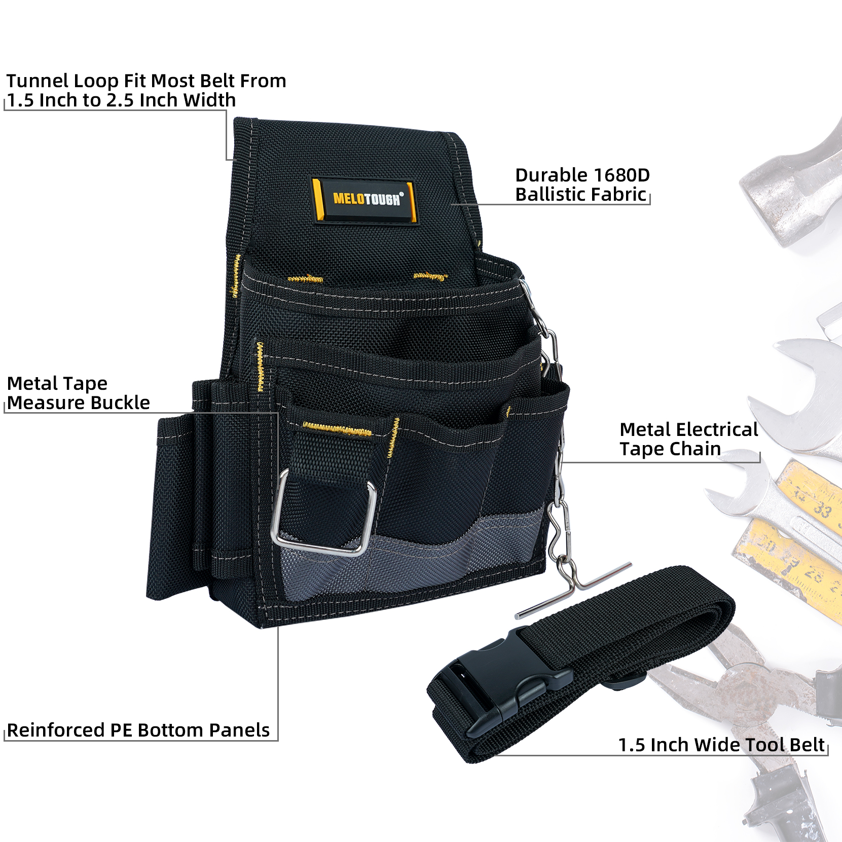 MELOTOUGH Electrician Tool Pou - Power Tools Organizer 评论和价格